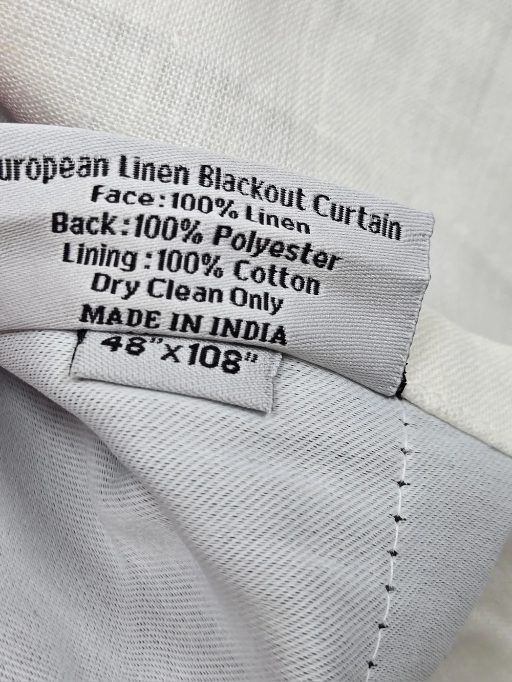 NWT QUINCE Set Of 2 48x108 European Linen True Blackout Curtains White 0409